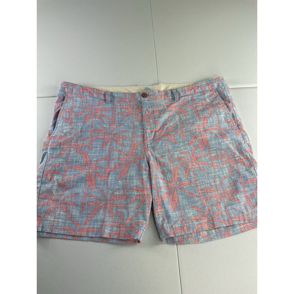 Tommy Bahama Mens 44 Floral Chino Shorts Pink Blue Golf Palm Trees Resort Wear